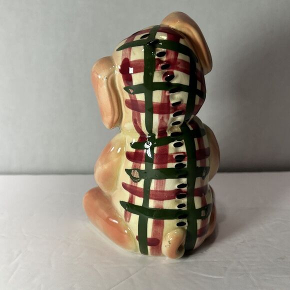 Vintage Patchwork Dog Figurine Hand Painted Ceramic 1950s 1960s Folk Art - Picture 6 of 14